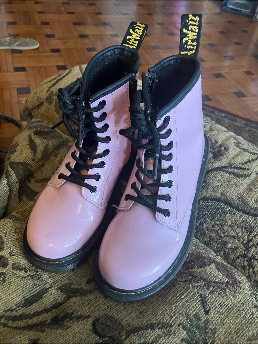 Dr. Martens Pink Lace-Up Kids Combat Boots